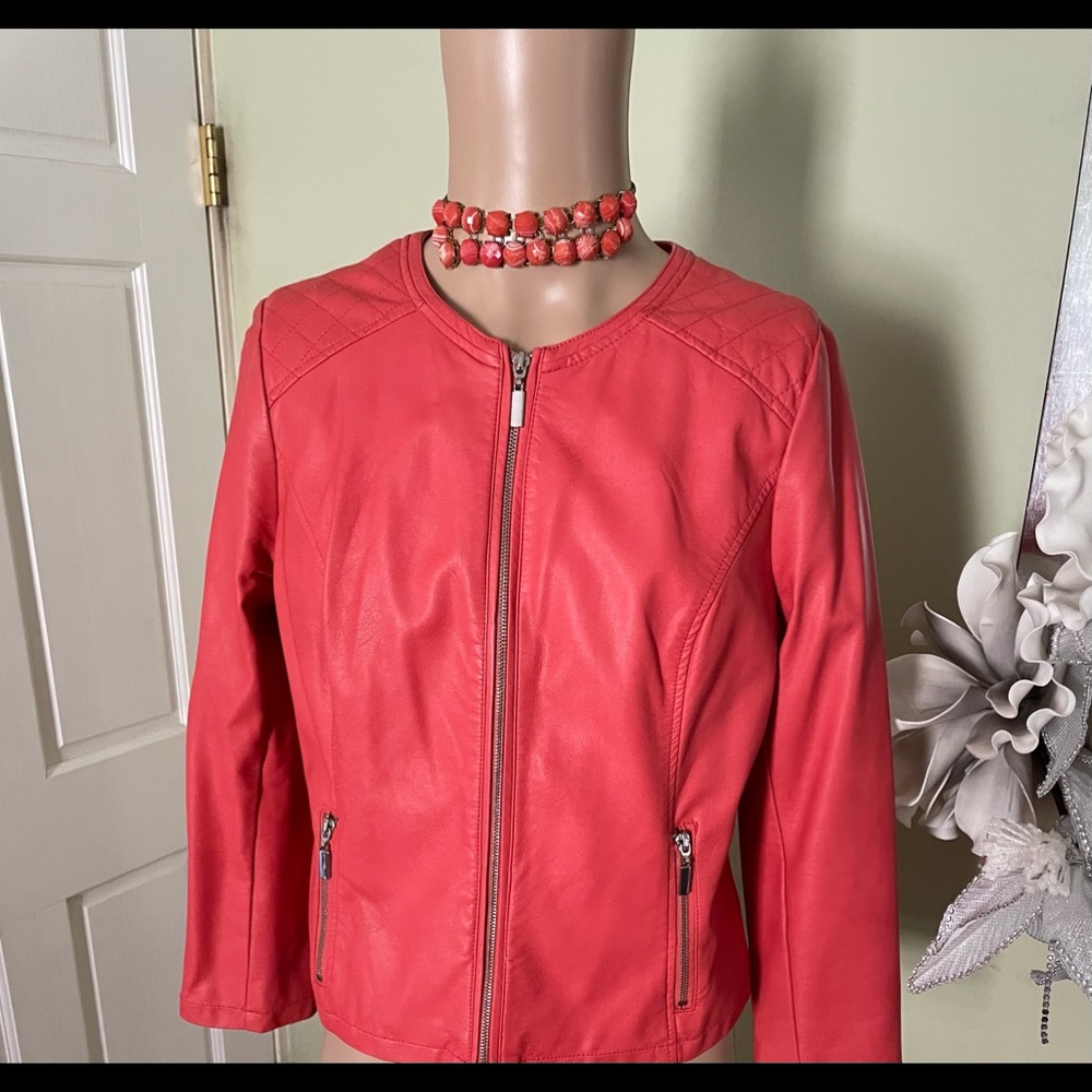 Size L Faux Leather Jacket